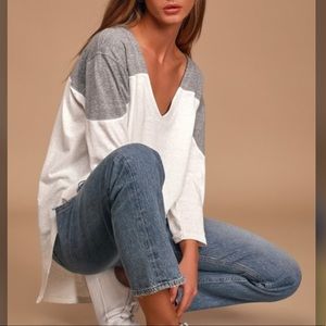 Free People Major Leagues Blue/Green Baseball Tee